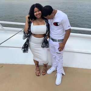 A white two piece skirt set!